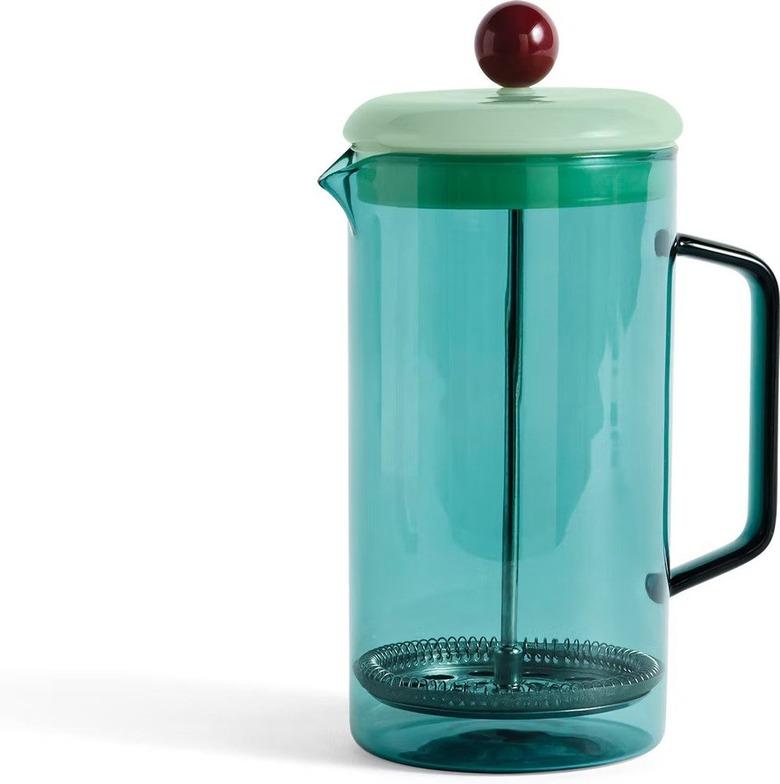 Blue glass French press