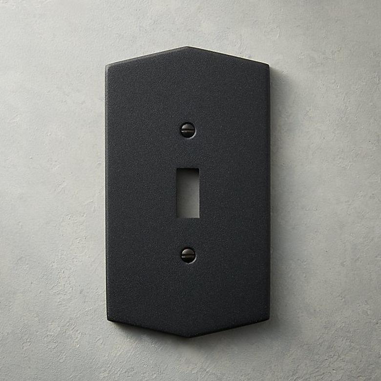 matte black hexagonal switch plate