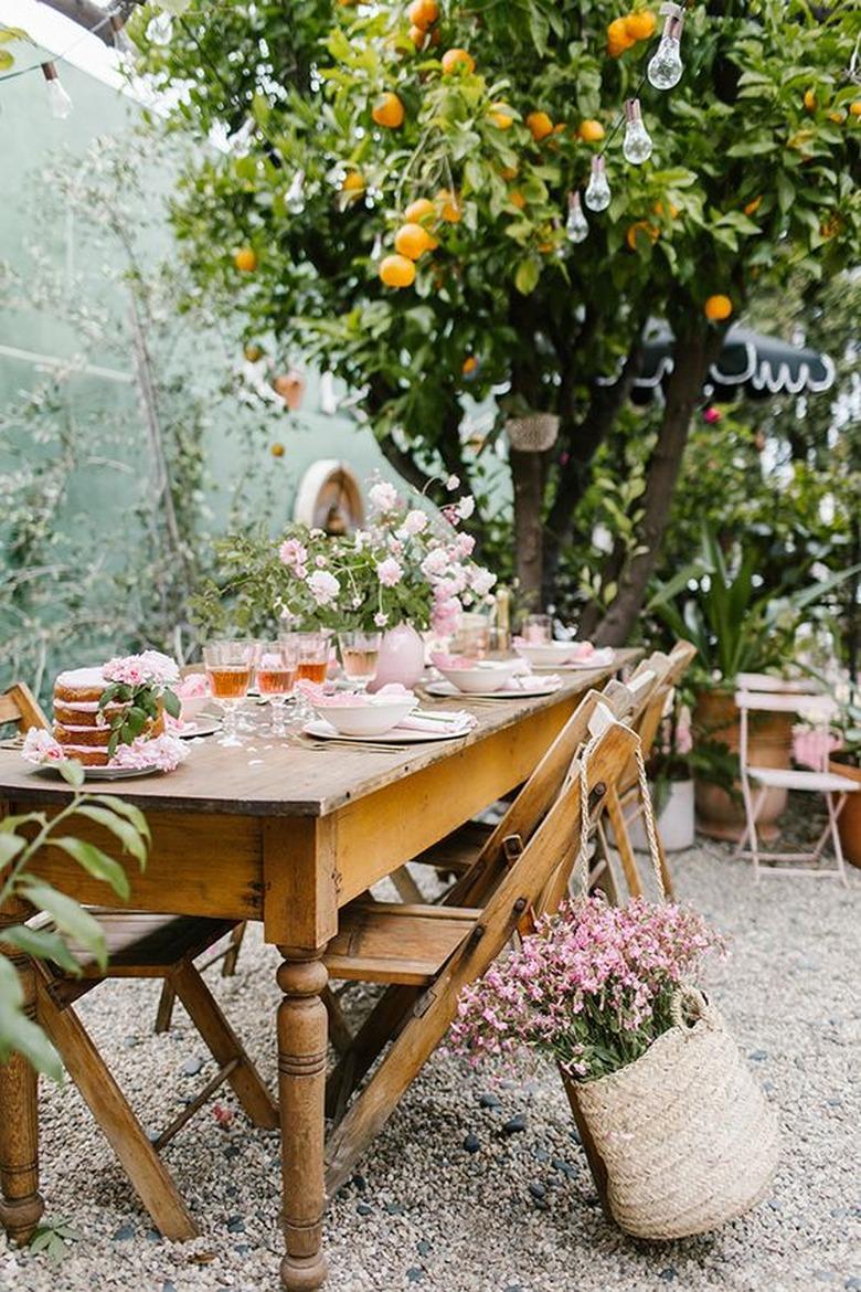 Parisian inspired garden party with pink decor