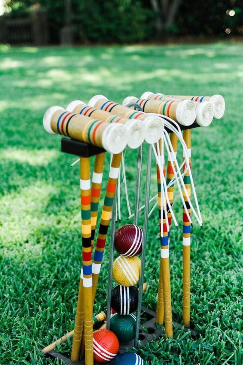 colorful croquet sticks for lawn games