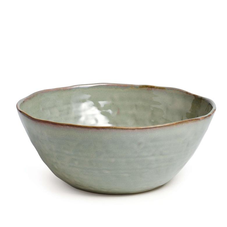 Simon Pearce serving bowl in Moss Green