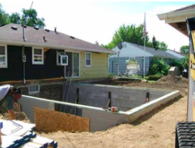 Basement under construction.