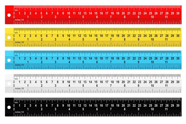 Set of colorful rulers