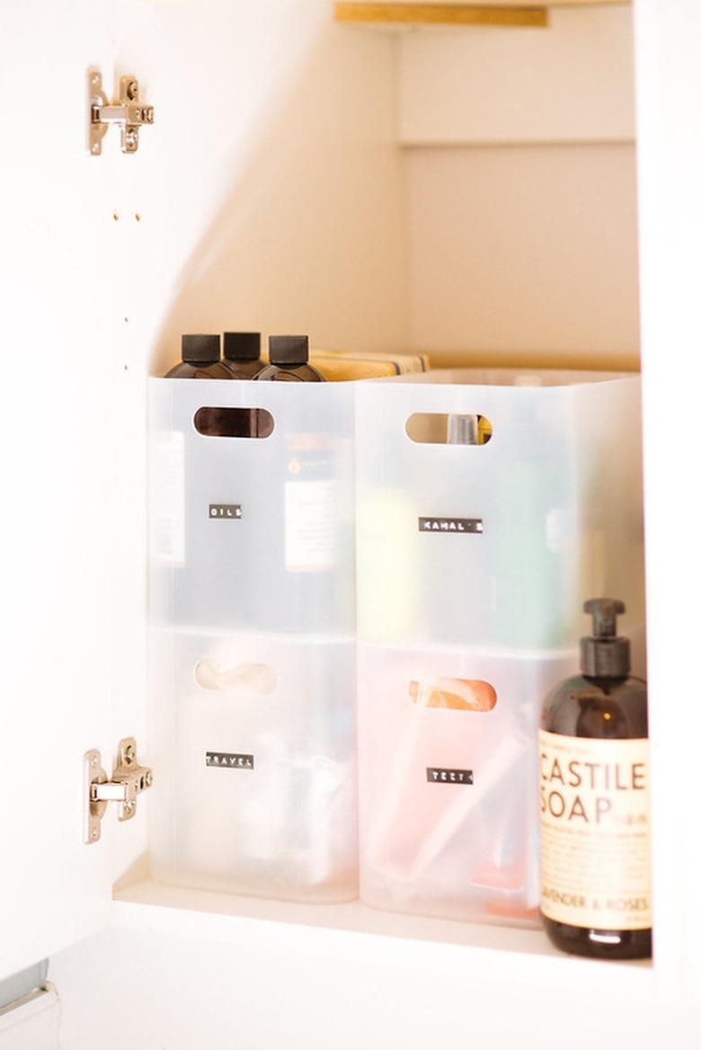 clear plastic under sink bathroom storage