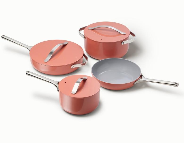 pink pot and pan set