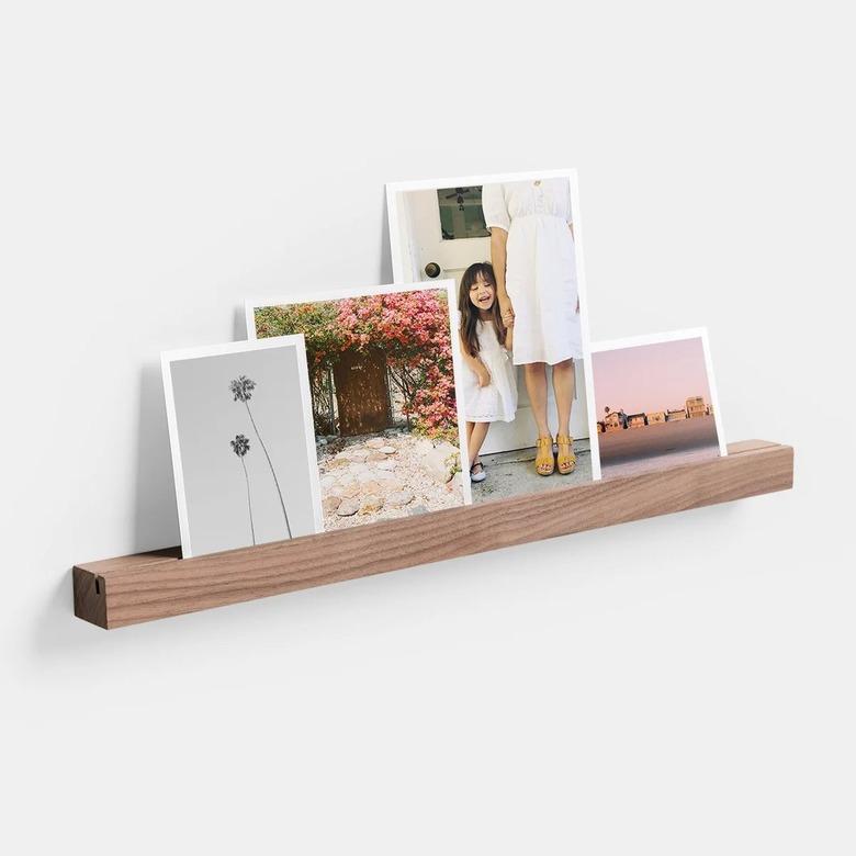 wooden photo ledge