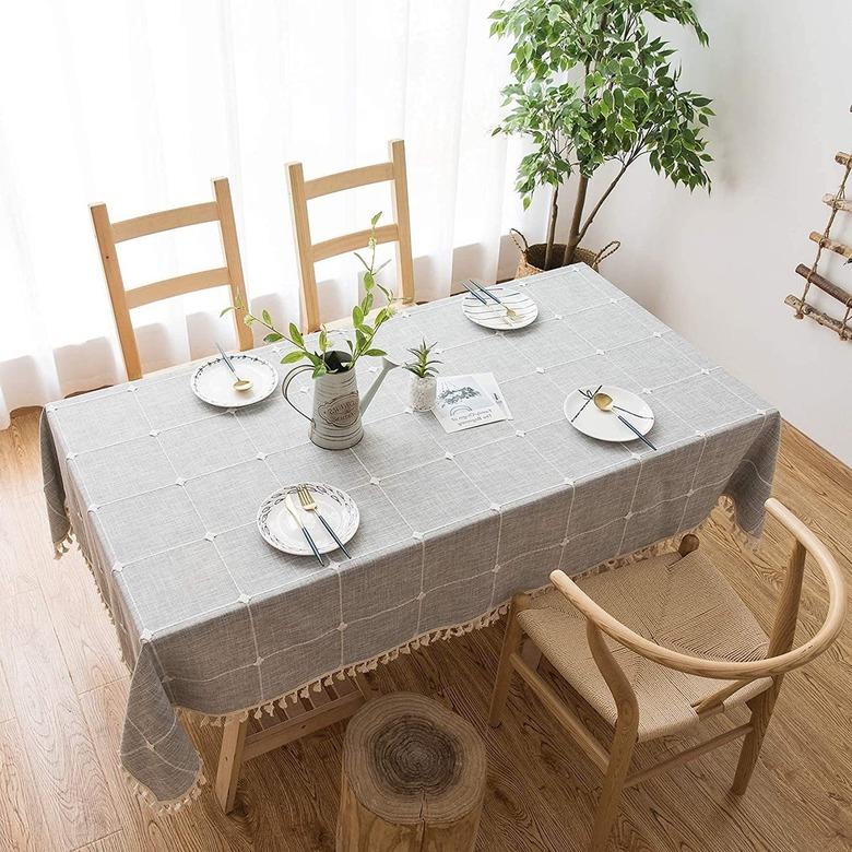 linen neutral tablecloth