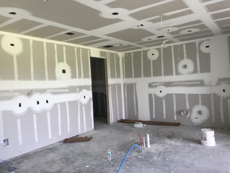 Home Construction: Drywall being installed