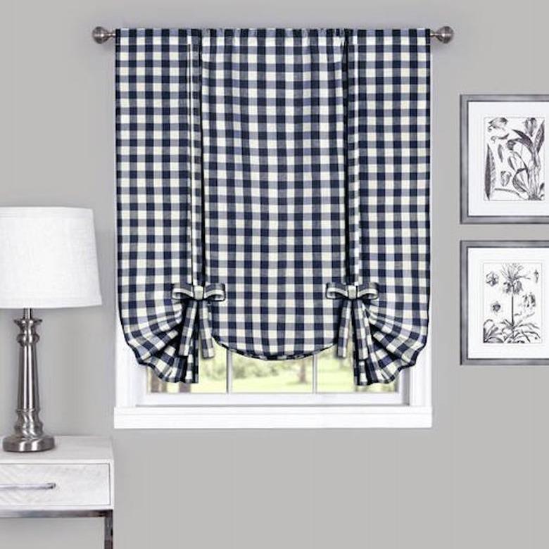 Achim Buffalo Check Window Curtain Tie Up Shade, $17.99