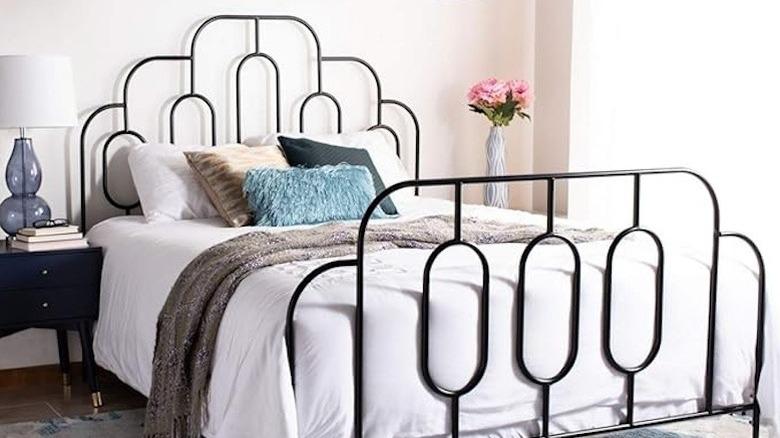 Iron art deco bed frame