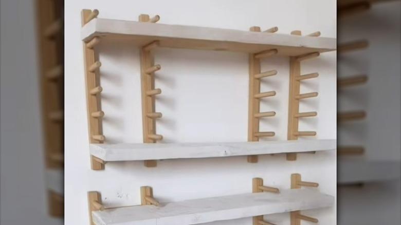 diy hanging shelf made from ikea ostbit bamboo plate holders