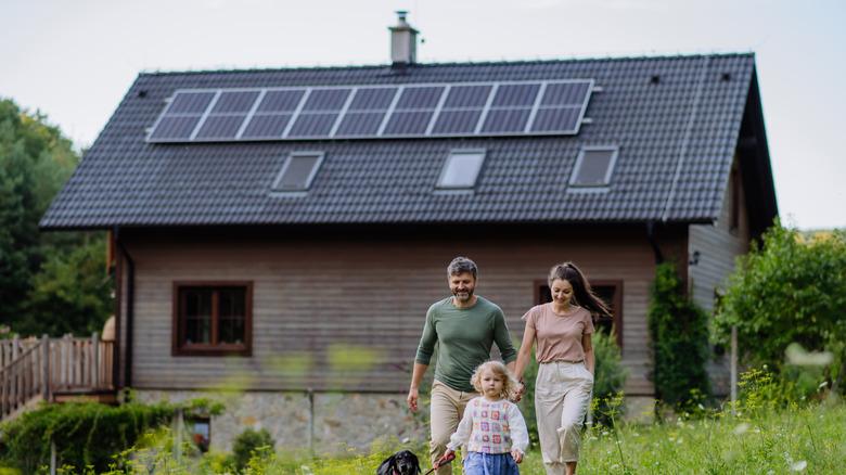 solar panels on family home