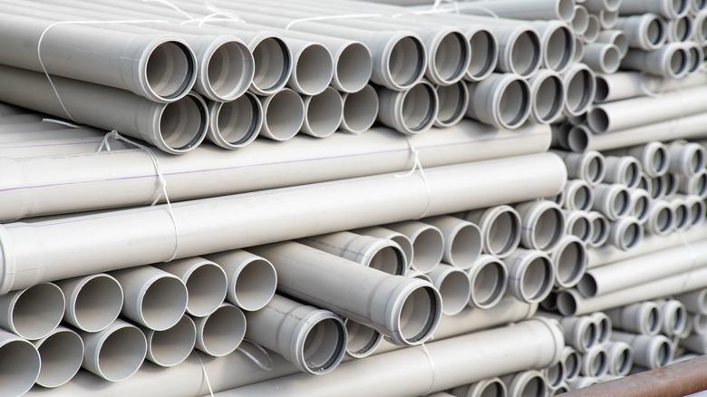 Stack of PVC pipes