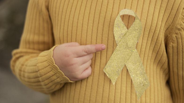 gold childhood cancer awareness ribbon