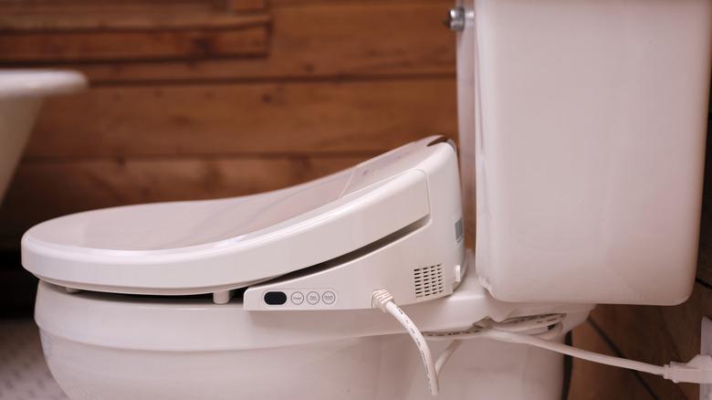 electric bidet seal installed on toilet