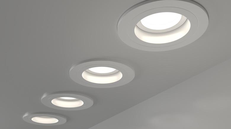 recessed lighting on the ceiling