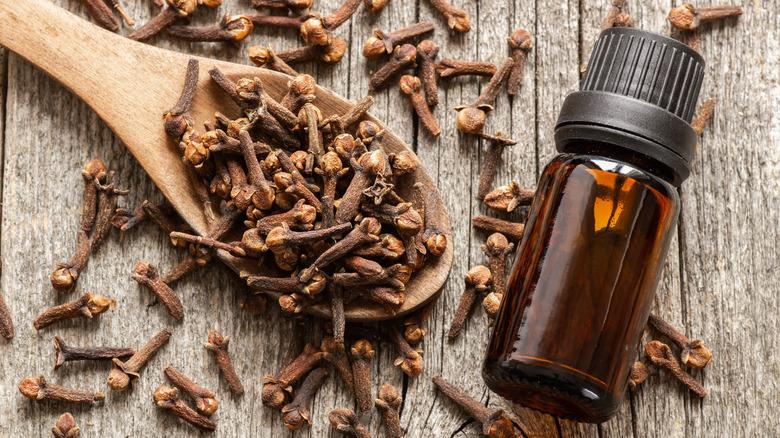 cloves next to essential oil