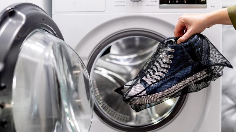 sneakers going into dryer