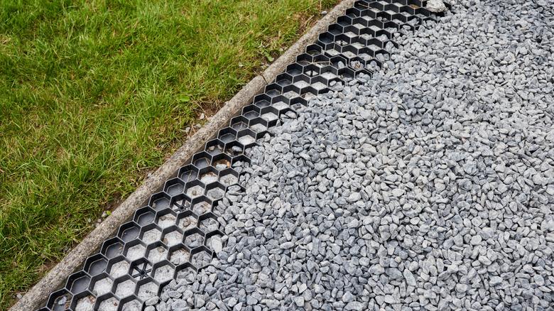 gravel grid under gravel