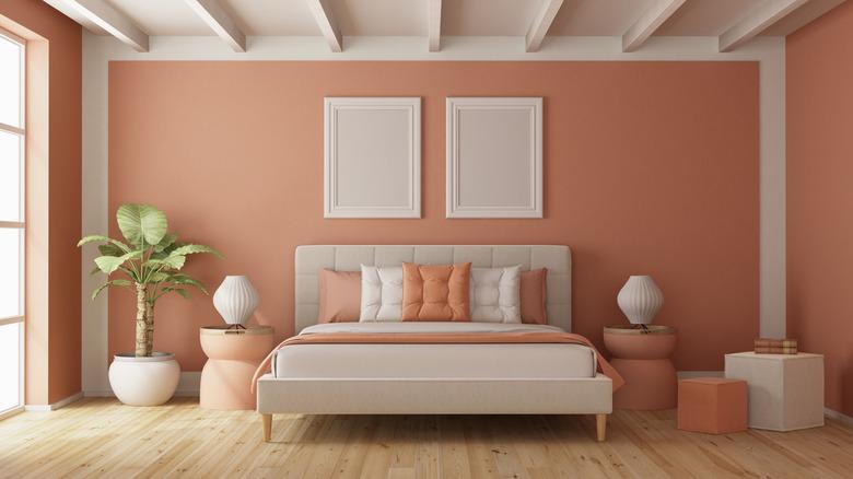 Clay painted walls in bedroom