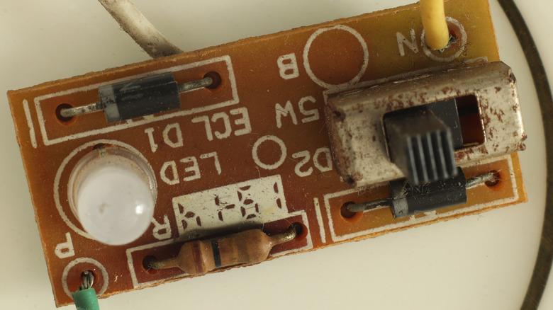 close-up electrical circuit board