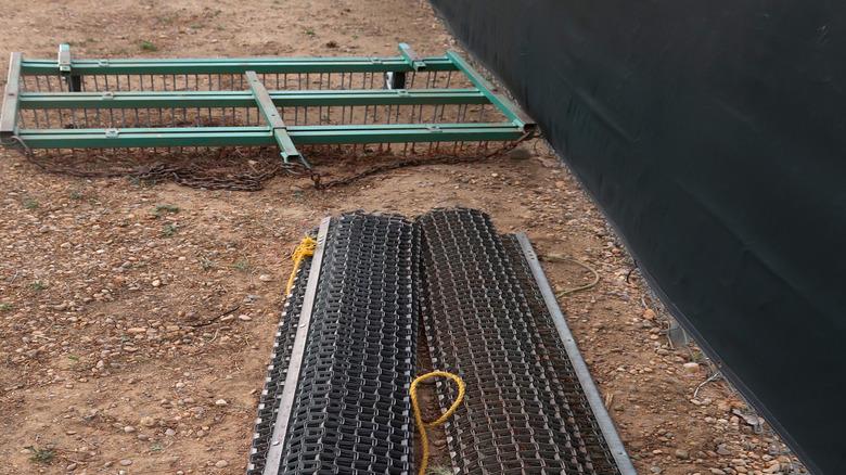 An aggressively tined drag harrow