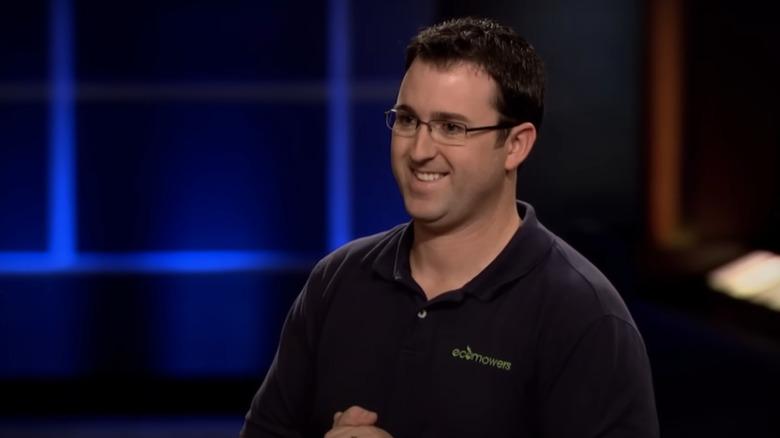 Humphrey pitching the Ecomower on Shark Tank