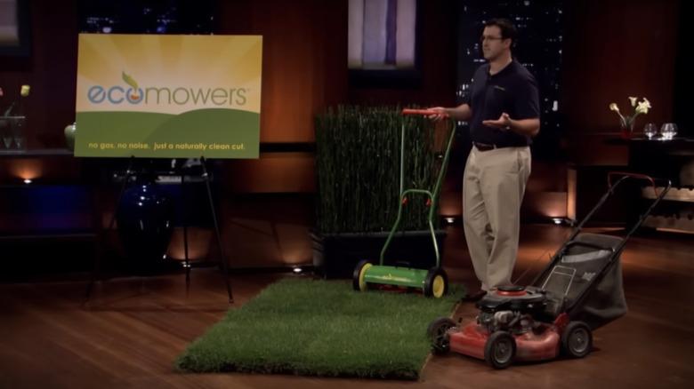 Humphrey pitching the Ecomower on Shark Tank