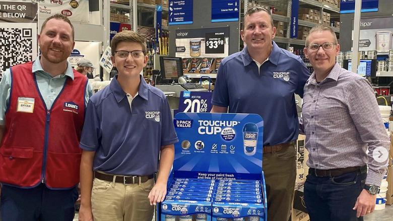 Touch Up Cup founders with Lowes employees
